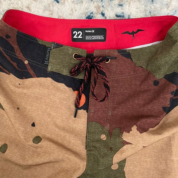 Hurley big boys Size 22 Phantom JJF5 Recruit 12” Boardshorts Camo Swim Dri-fit - Picture 7 of 8
